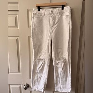 Old Navy Women's White Straight Leg Jeans